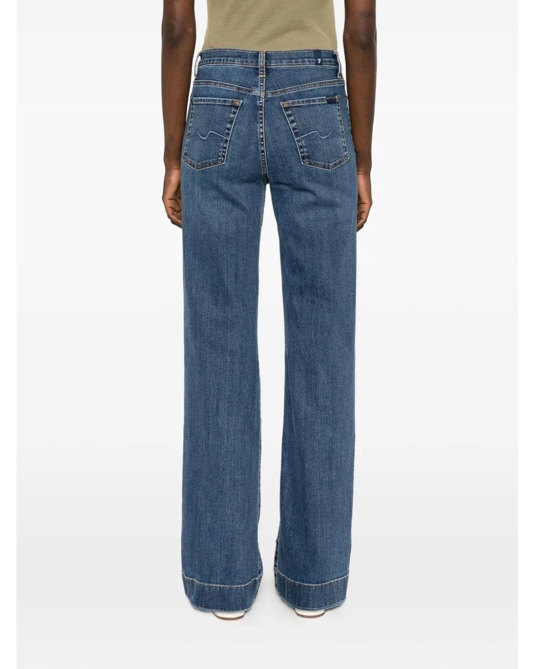 7 For All Mankind Blue Modern Dojo Tonal-Stitching Jeans
