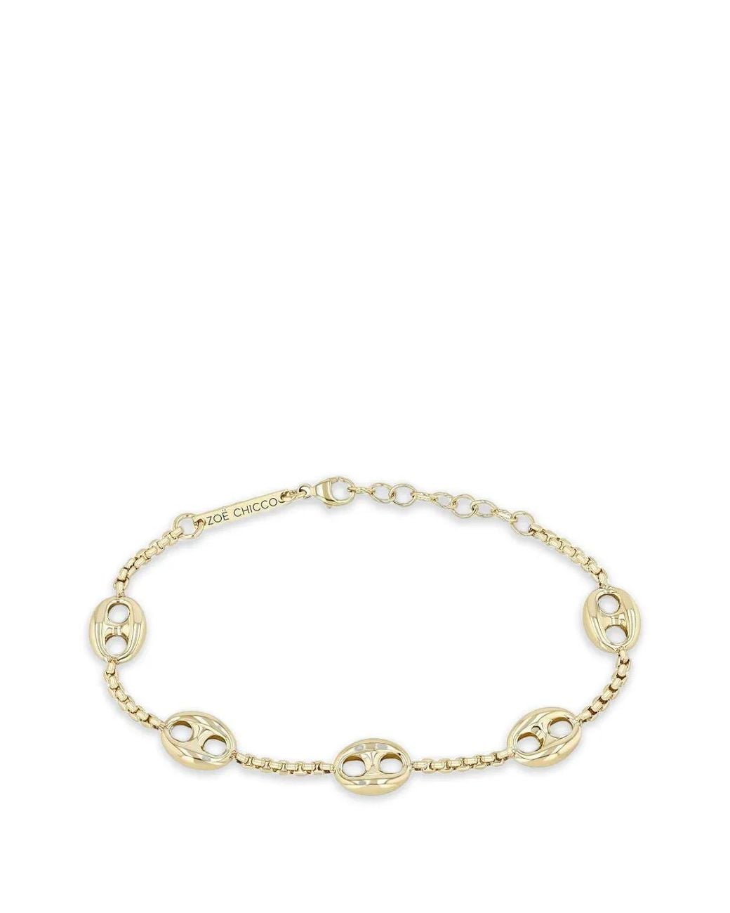 Zoe Chicco Natural Small Box Chain Mariner-Link Bracelet