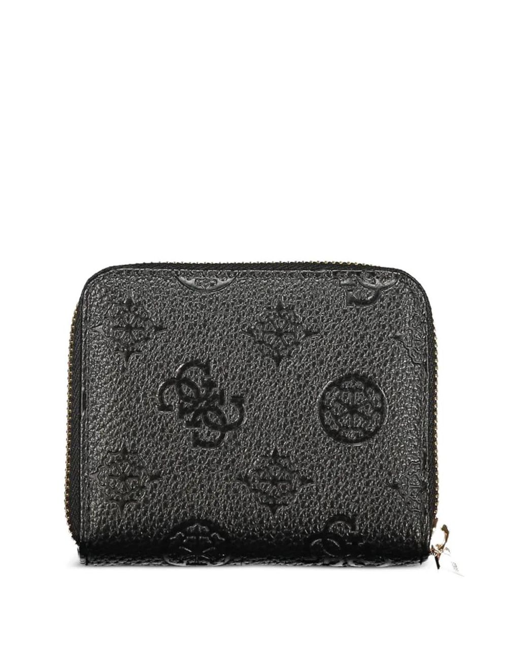 Guess Black Debossed Logo-Pattern Wallet
