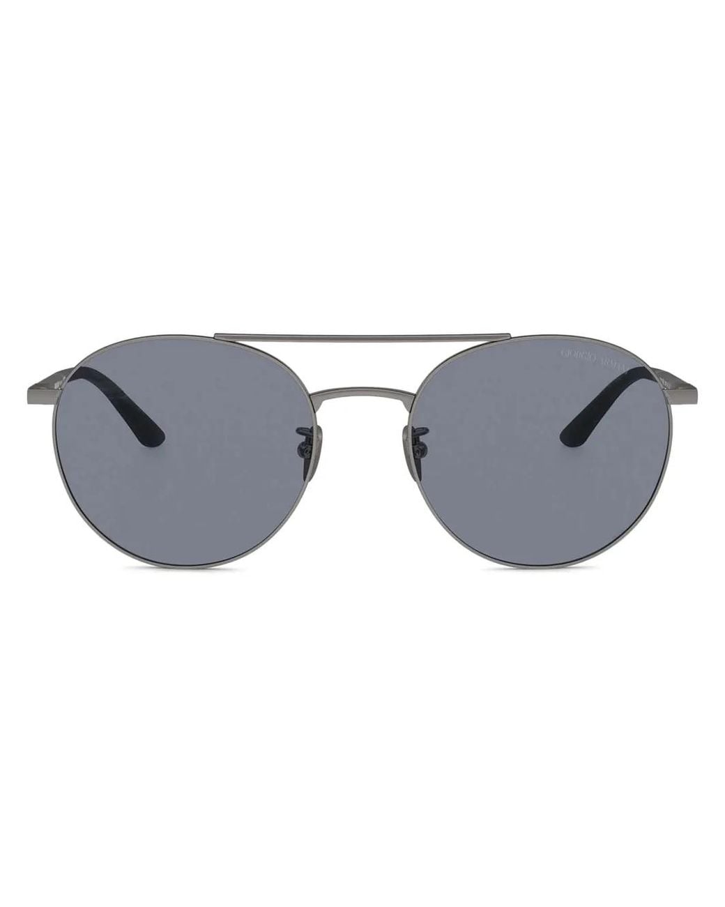 Giorgio Armani Gray Round Frame Sunglasses for men
