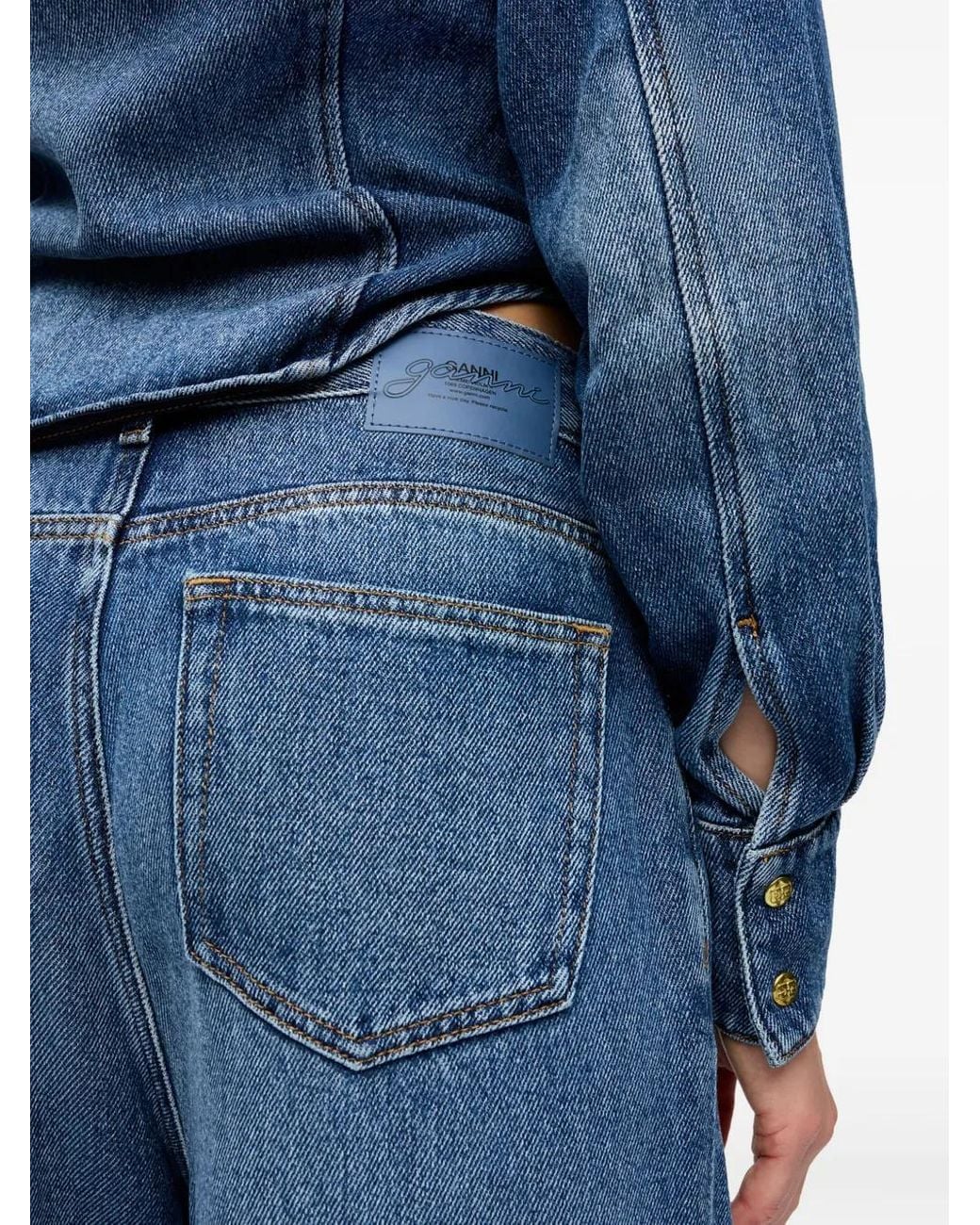 Ganni Blue Wide Jeans