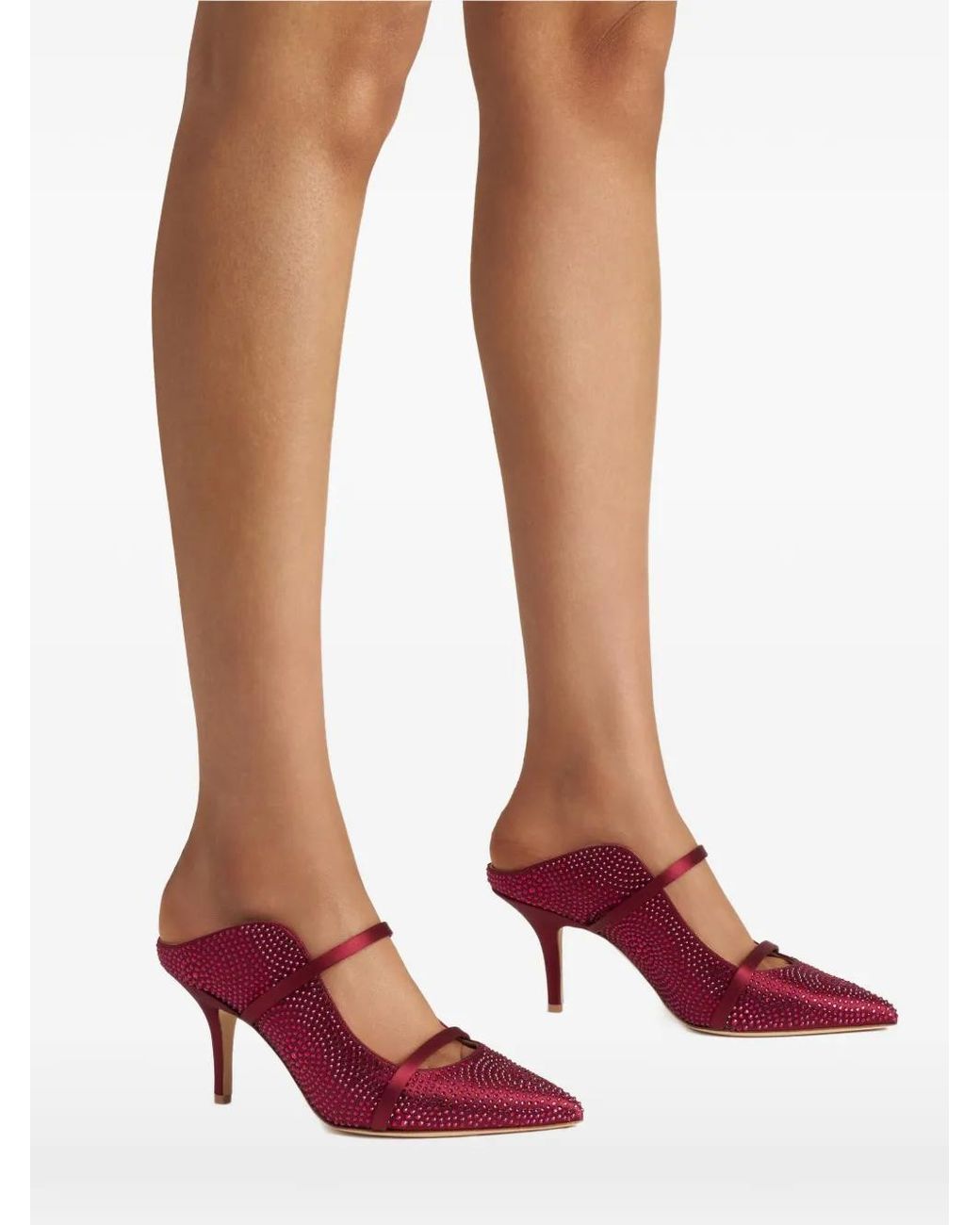 Malone Souliers Purple Maureen Crystal-Embellished Mules
