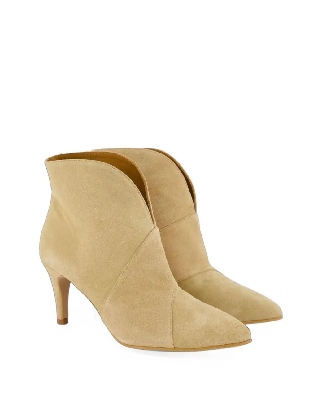 Toral Shoes Natural Suede Pointed-Toe Ankle Boots