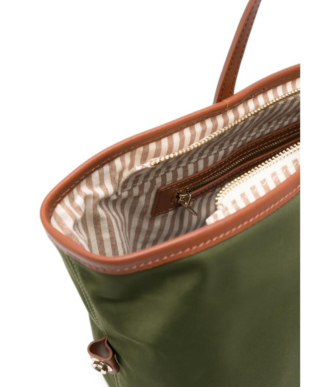 Mc2 Saint Barth Green Logo-Embroidered Faux-Leather Trim Tote Bag