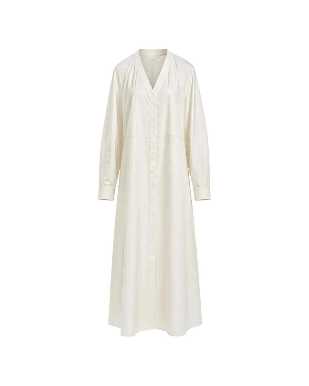 RETORI White V-Neck Midi Dress