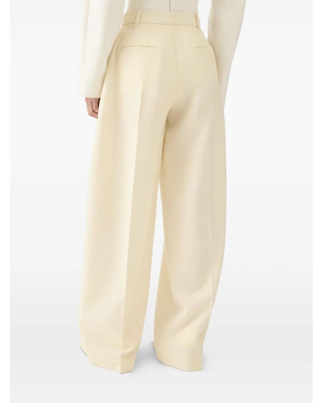 Jacquemus Palazzo Plooibroek in het White