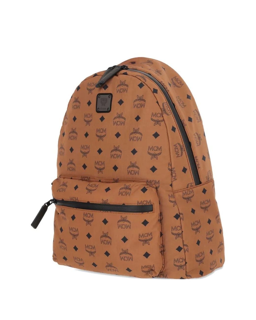 MCM Black Monogram-Pattern Backpack
