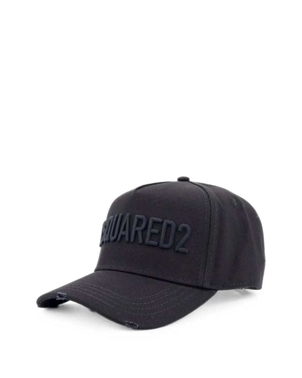 DSquared² Blue Logo-Patch Distressed Baseball Cap for men