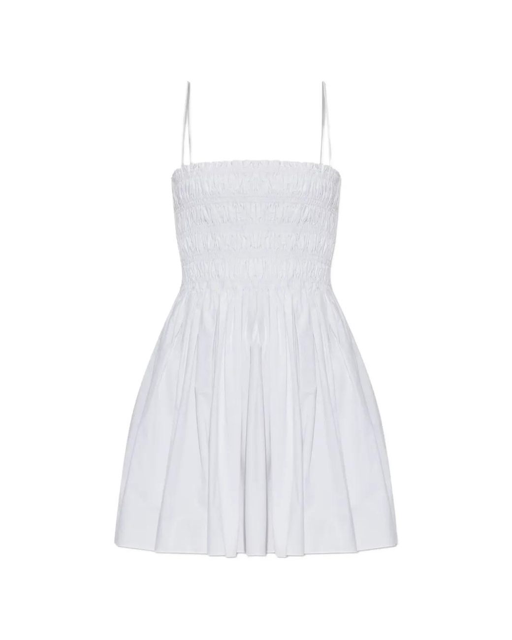Matteau White Robe Courte À Corsage Froncé