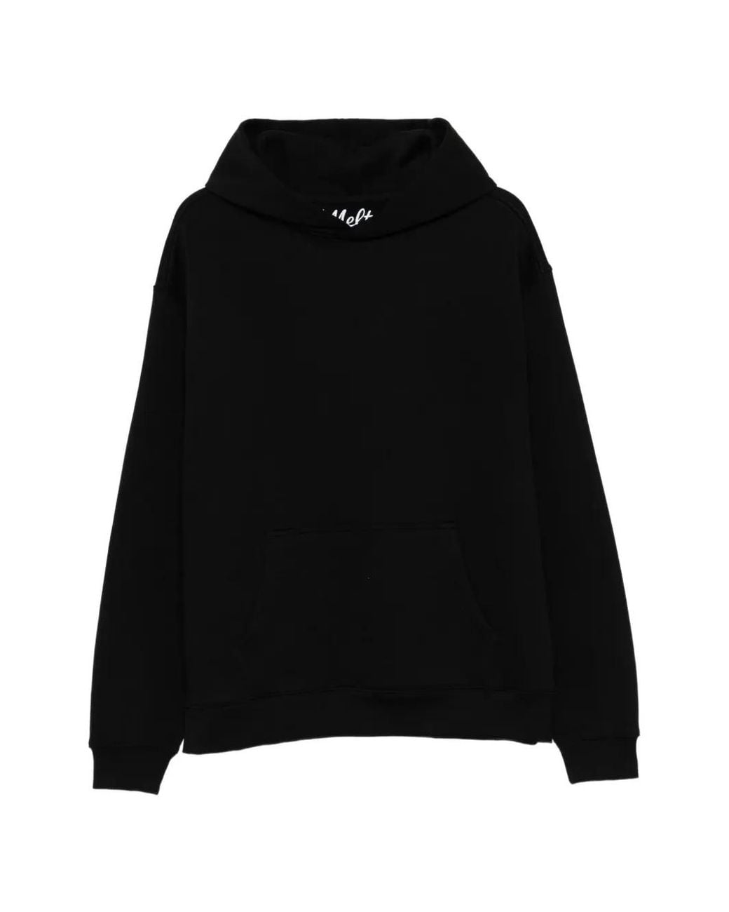 Melt Black Kangaroo-Pocket Hoodie for men