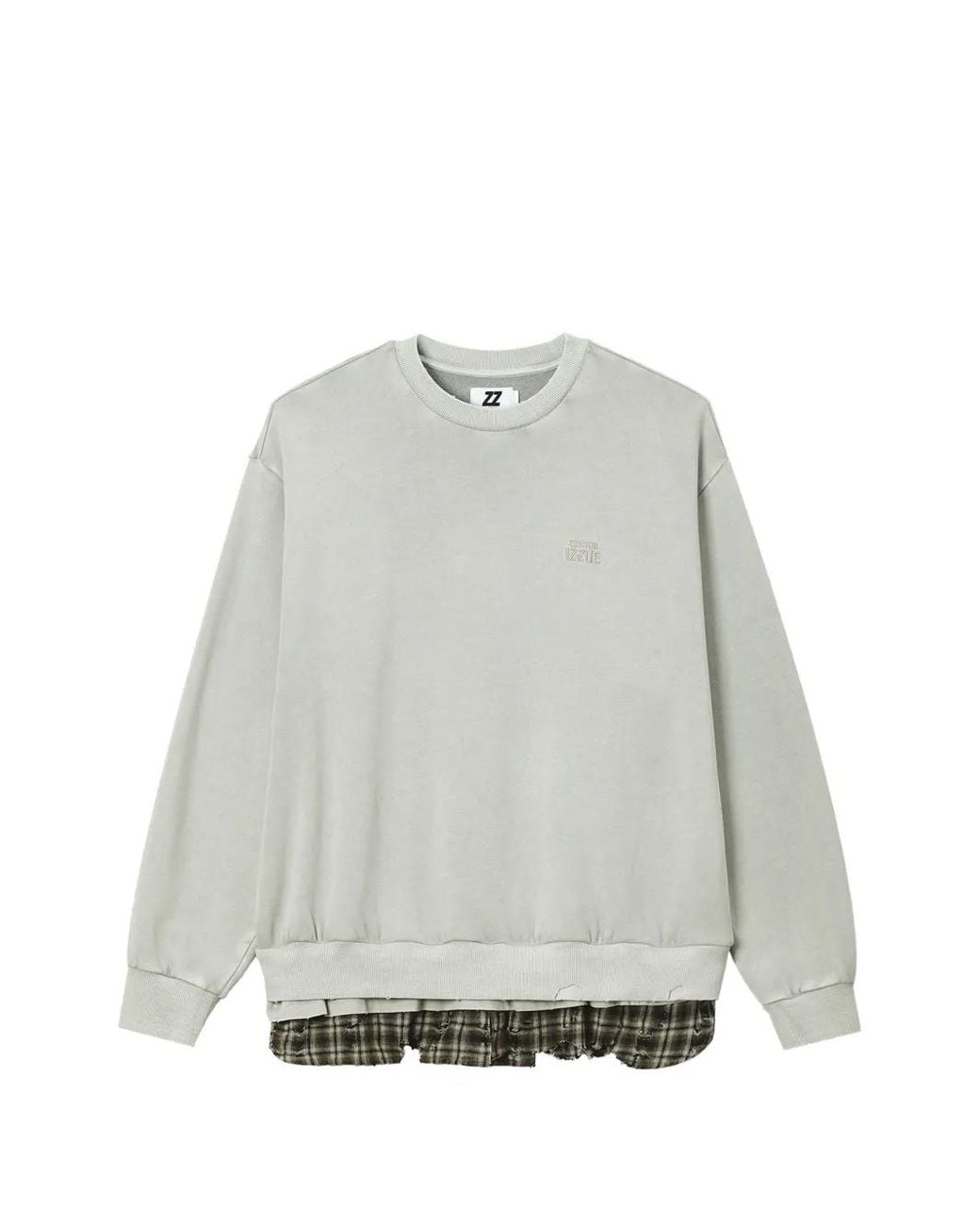 Izzue Gray Layered Distressed-Effect Sweater for men