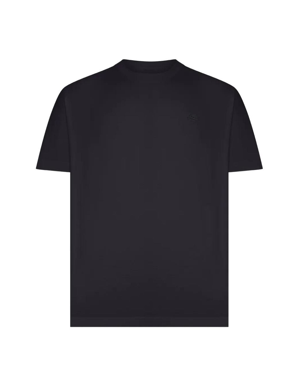 Etro Black Logo-Embroidered T-Shirt for men