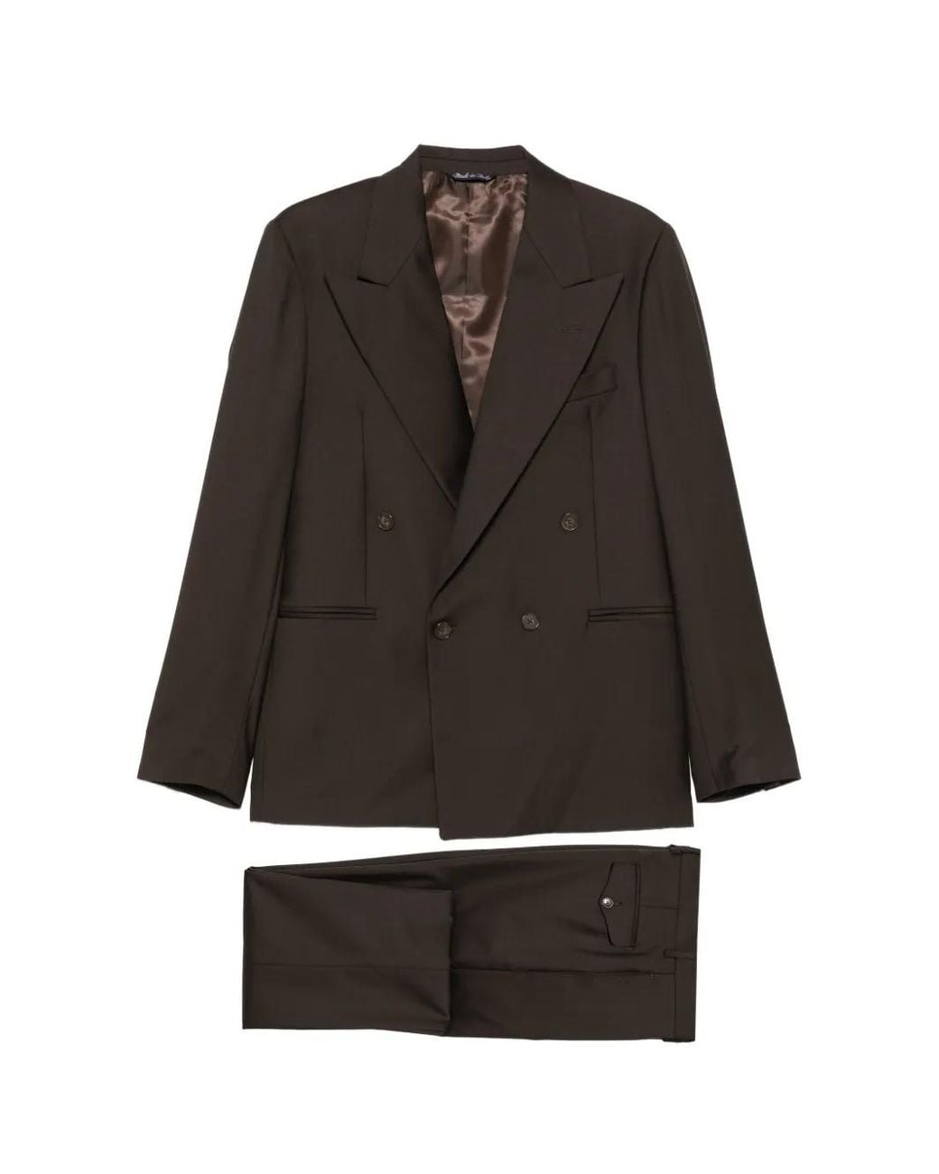 época Brown Peak-Lapel Double-Breasted Suit for men