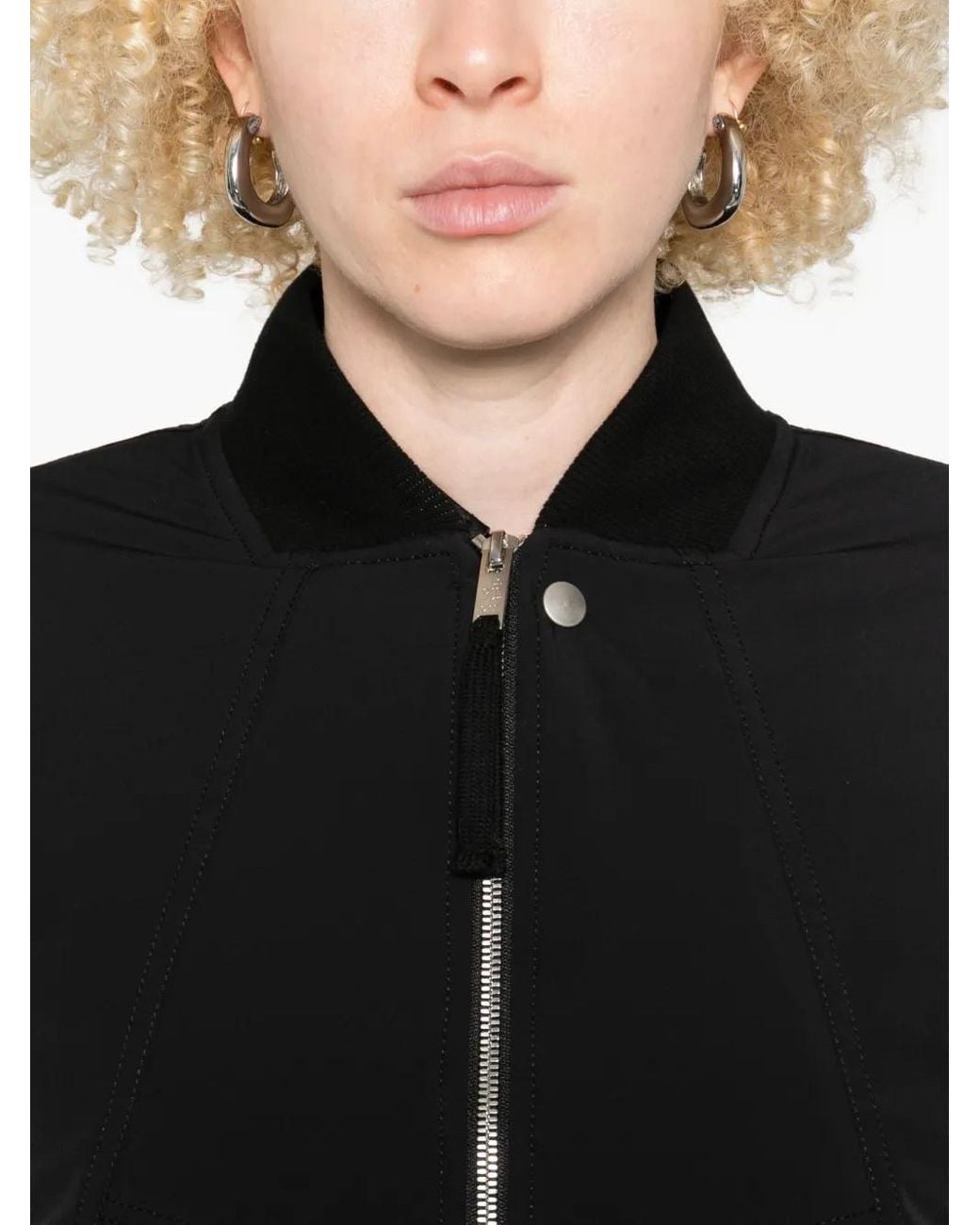 Thom Krom Black Long-Sleeve Bomber Jacket