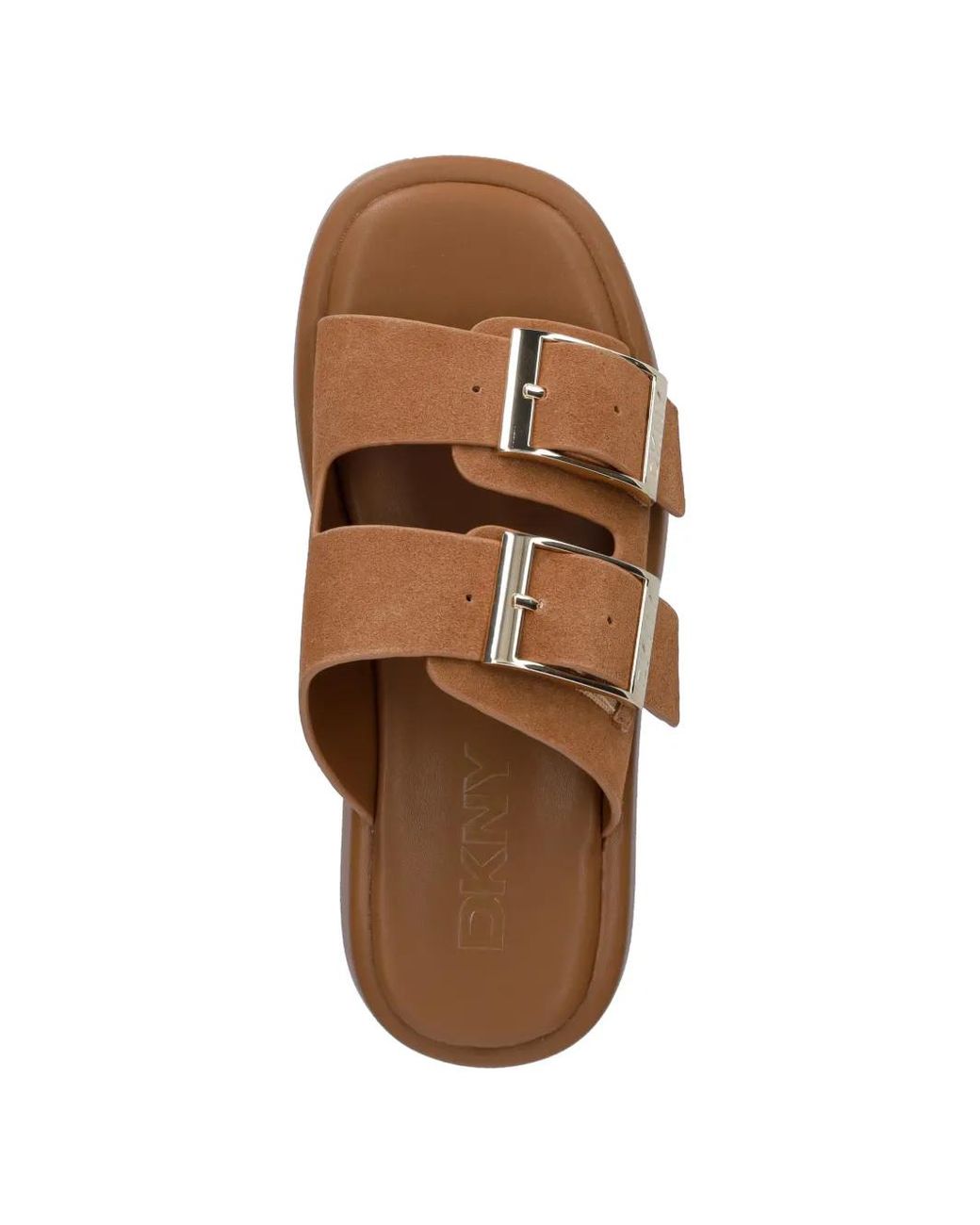 DKNY Brown Leocadia Buckle-Strap Sandals