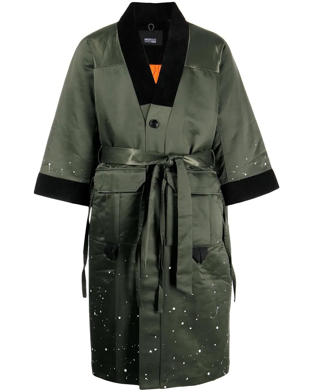 Mostly Heard Rarely Seen Green Kimono Robe Overcoat for men