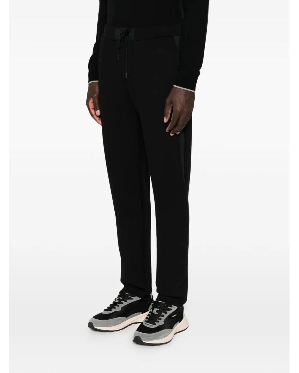 Paul & Shark Black Drawstring Track Pants for men