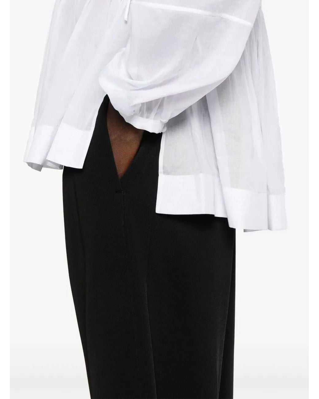 Jil Sander Black High-Waist Track Trousers