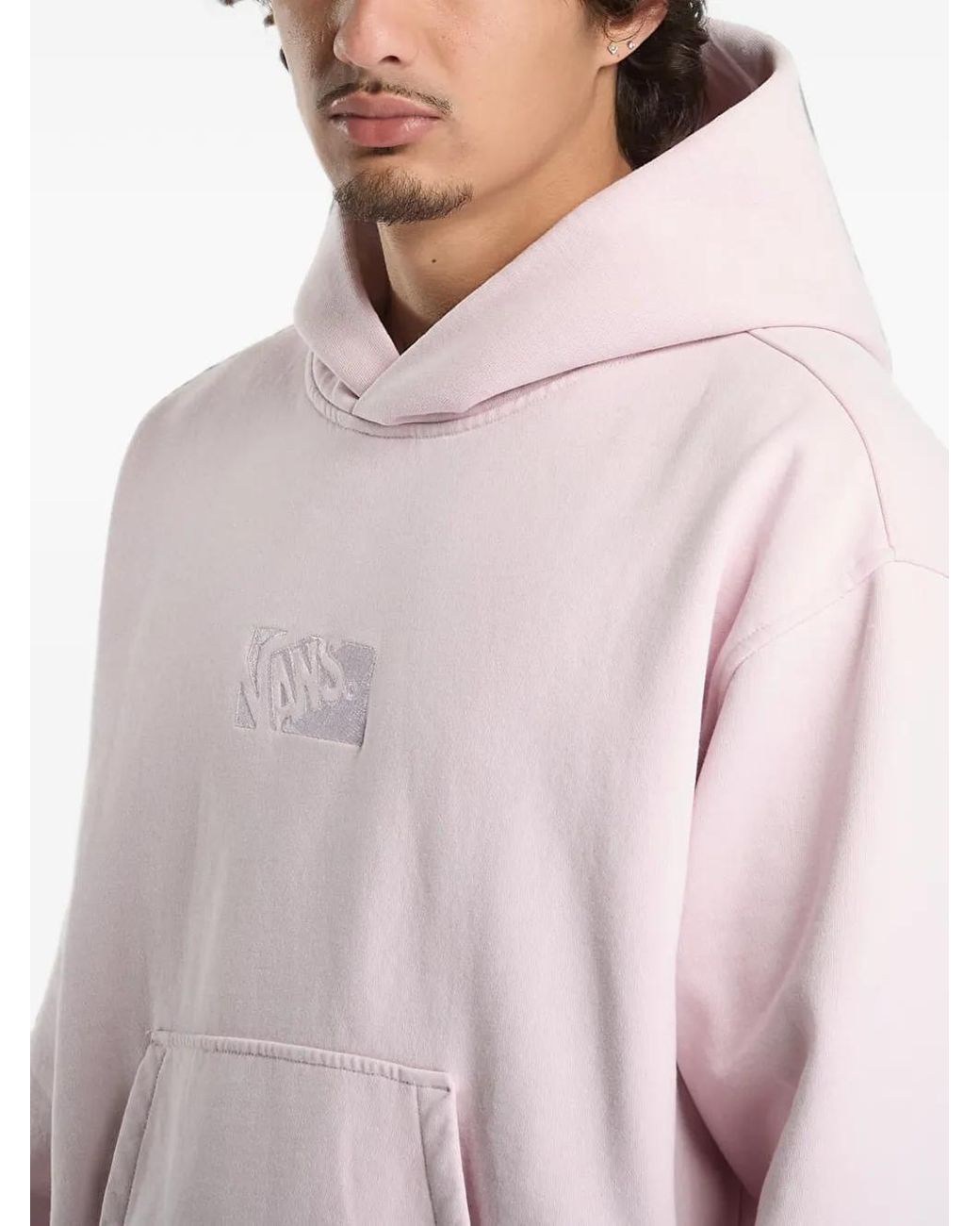 Vans Pink Logo-Patch Hoodie for men