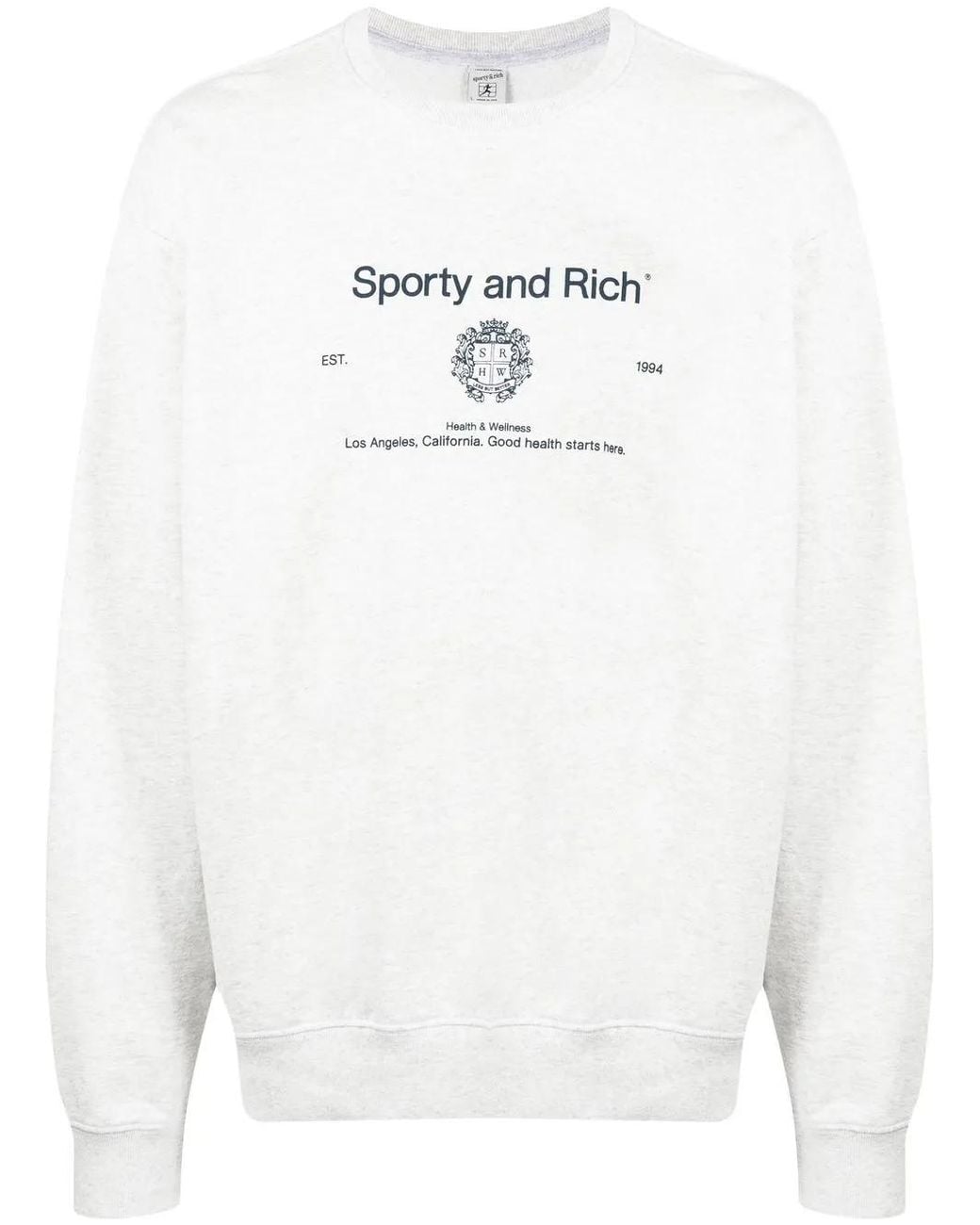 Sporty & Rich White Logo-Print Cotton Sweatshirt