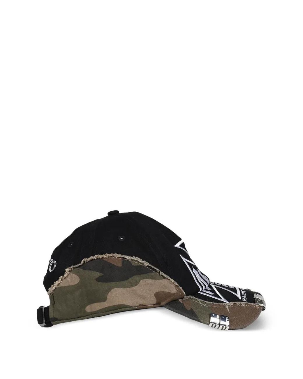 N. Hoolywood Black Casquette À Imprimé Camouflage Et Effet Usé for men