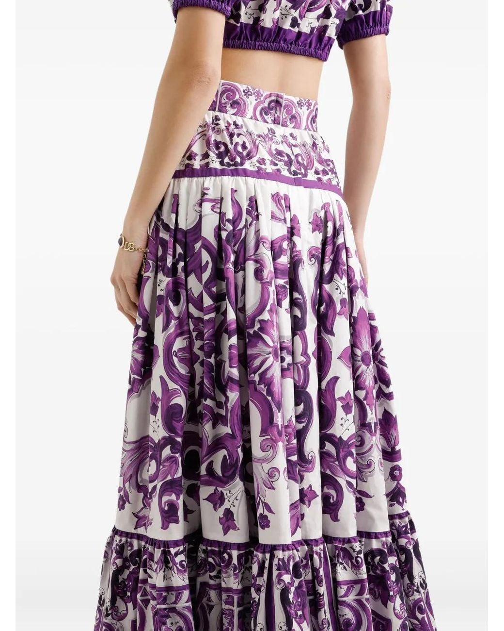 Dolce & Gabbana Maxi Rok Dg in het Purple