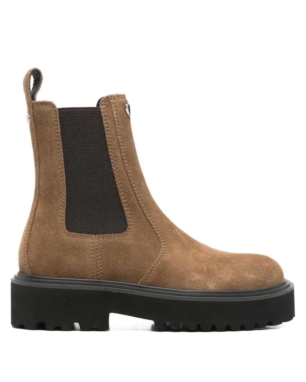 Maje Brown Suede Chelsea Boots