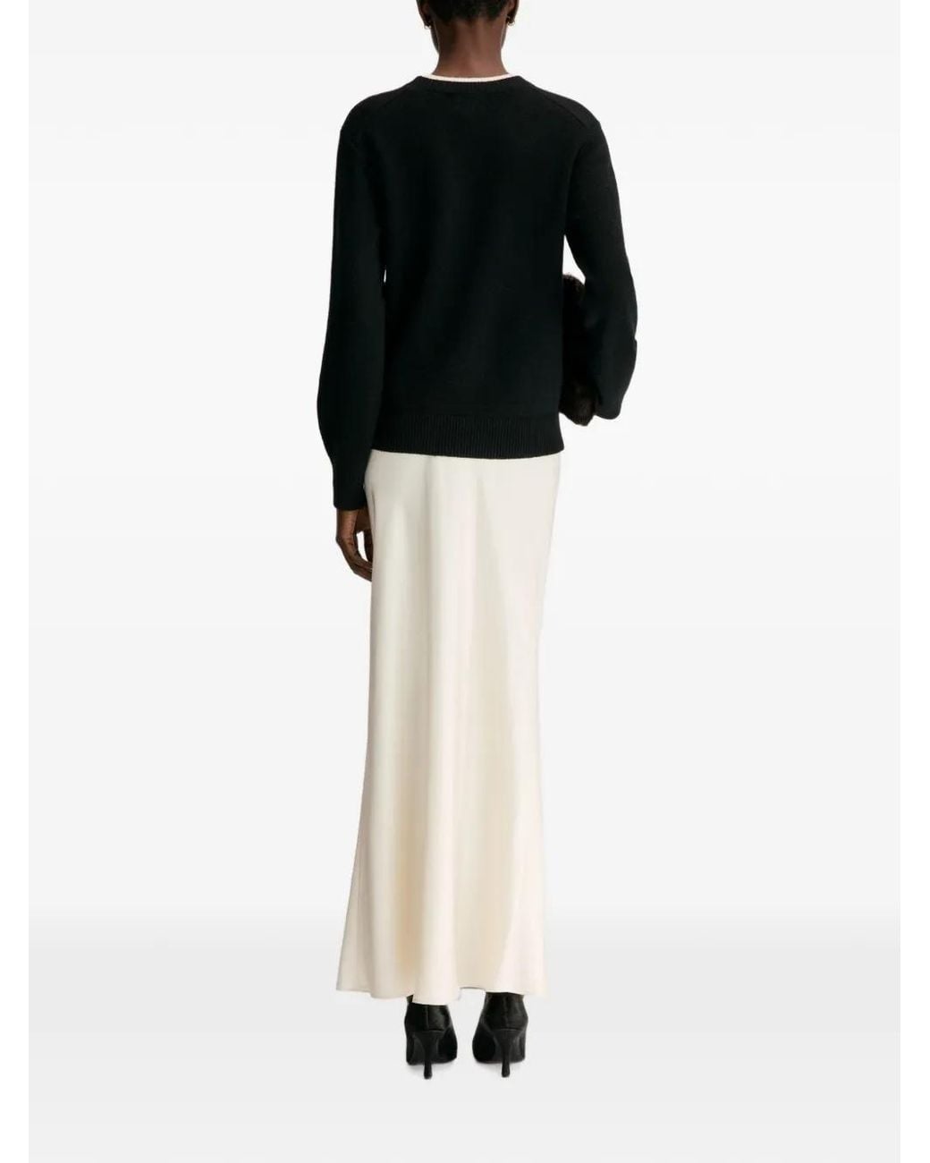 Loulou de Saison Black Bicolor Cashemere Sweater