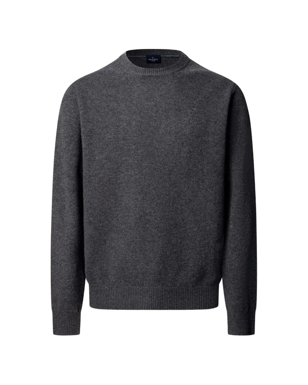 Hackett Blue Lambswool Crew-Neck Sweater for men