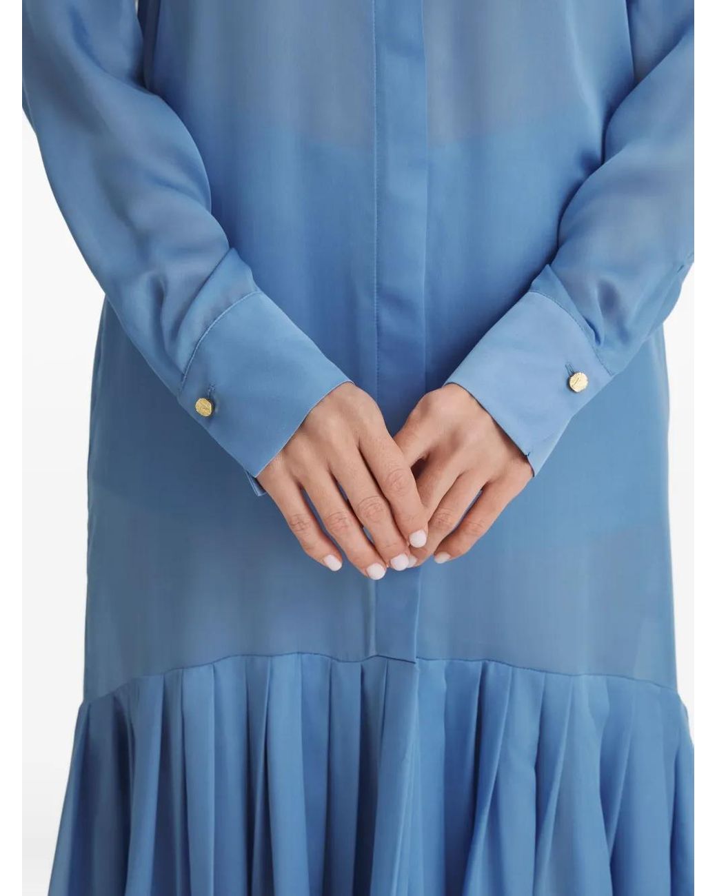 Il Volo Blue Noa Pleated Shirt Dress