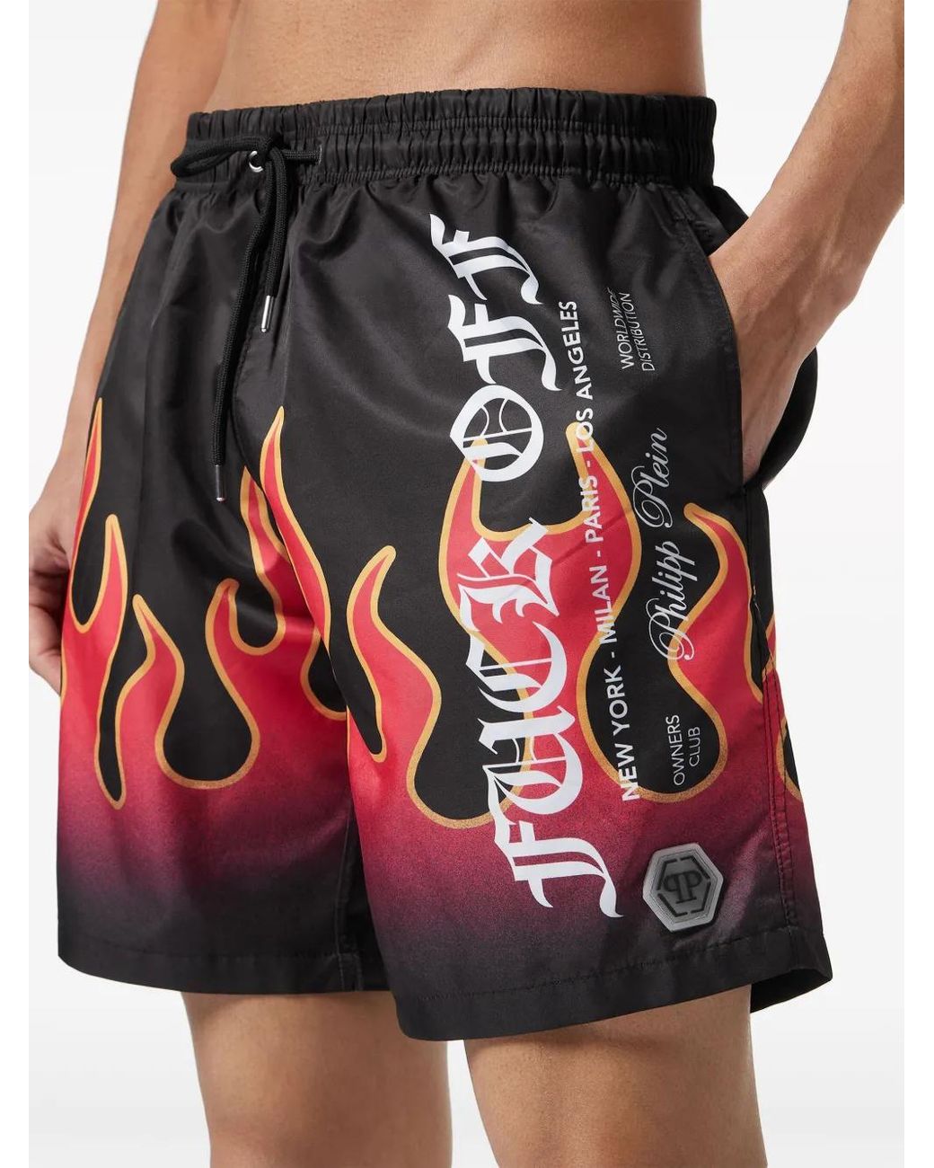 Philipp Plein Red Swim Boxer Flame for men