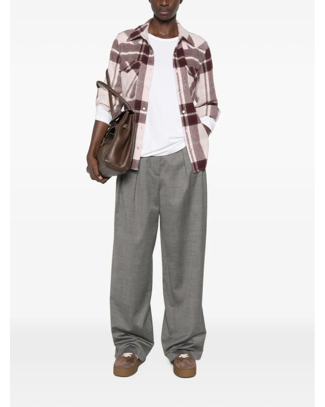 Kujten Pink Lumber Check-Pattern Button-Down Shirt
