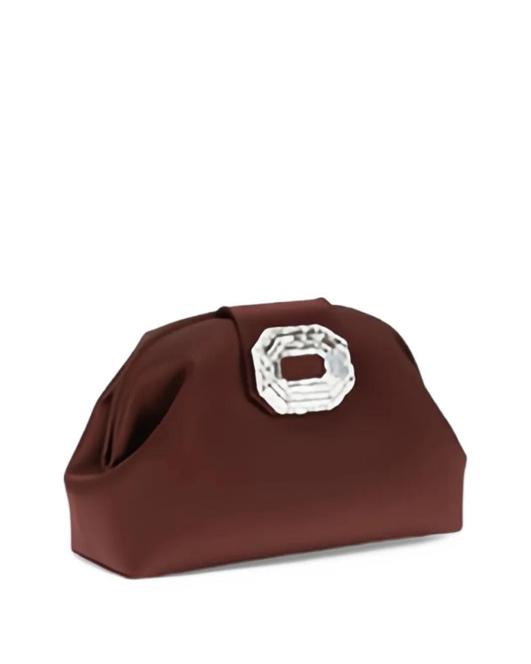 AMINA MUADDI Brown Camelia Crystal-Embellished Clutch Bag