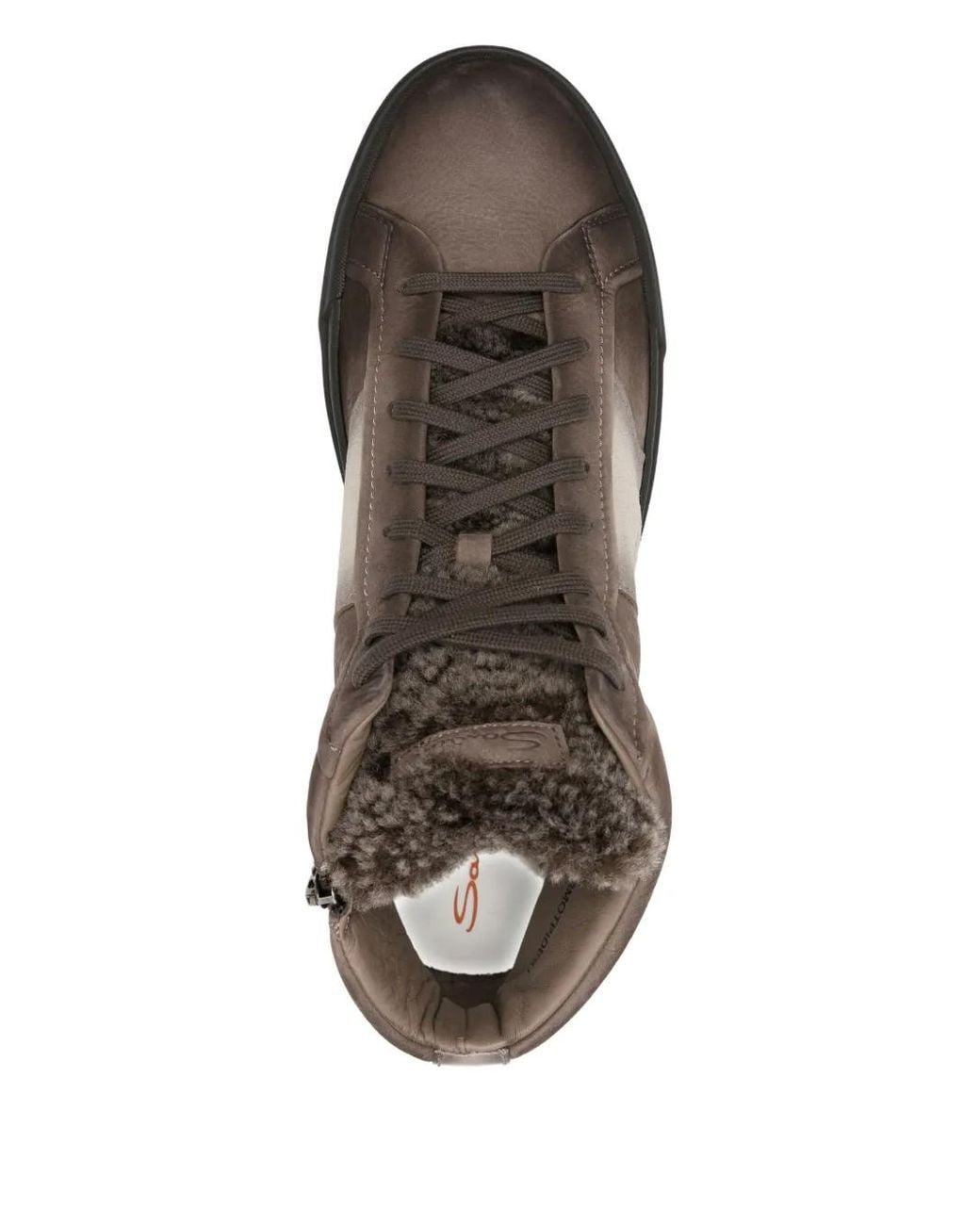 Baskets En Peau Lainée Santoni pour homme en coloris Brown