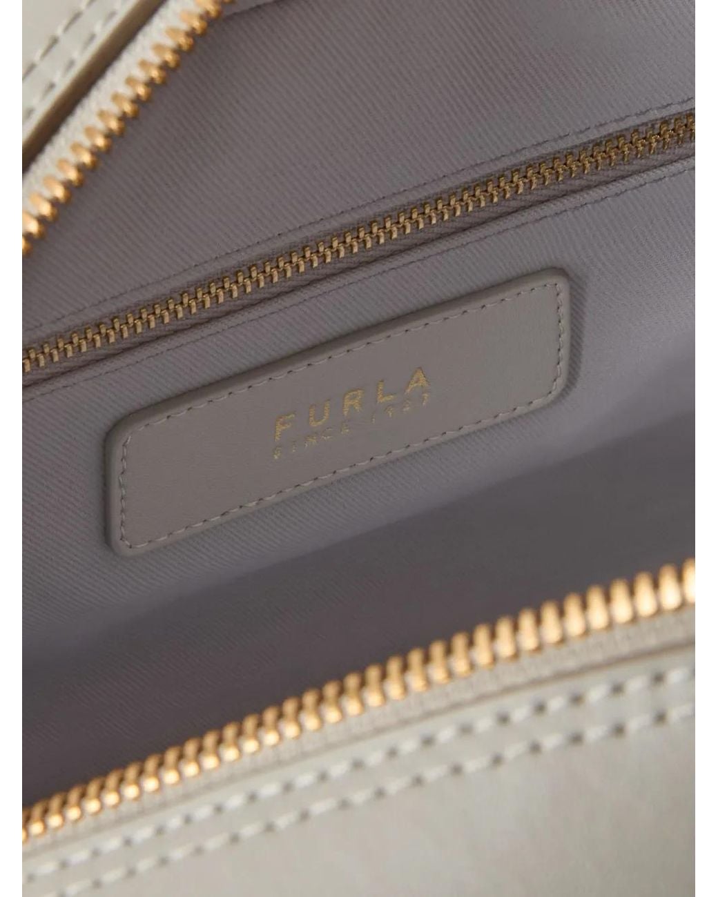Furla Gray Medium Dome Leather Tote Bag