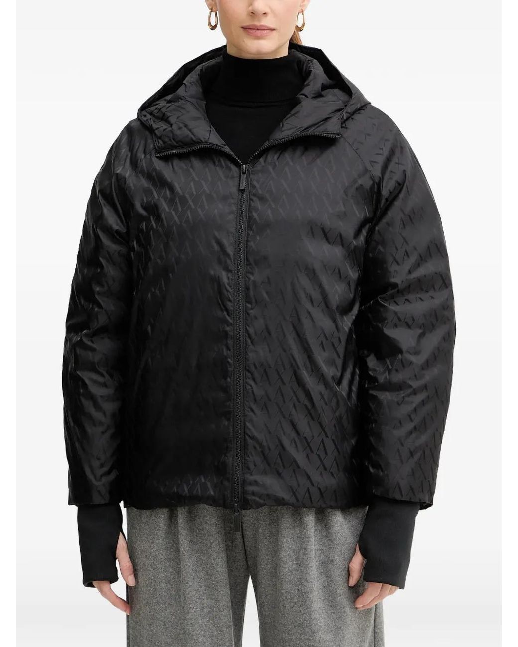 ARMANI EXCHANGE Black Kapuzenjacke Mit Muster