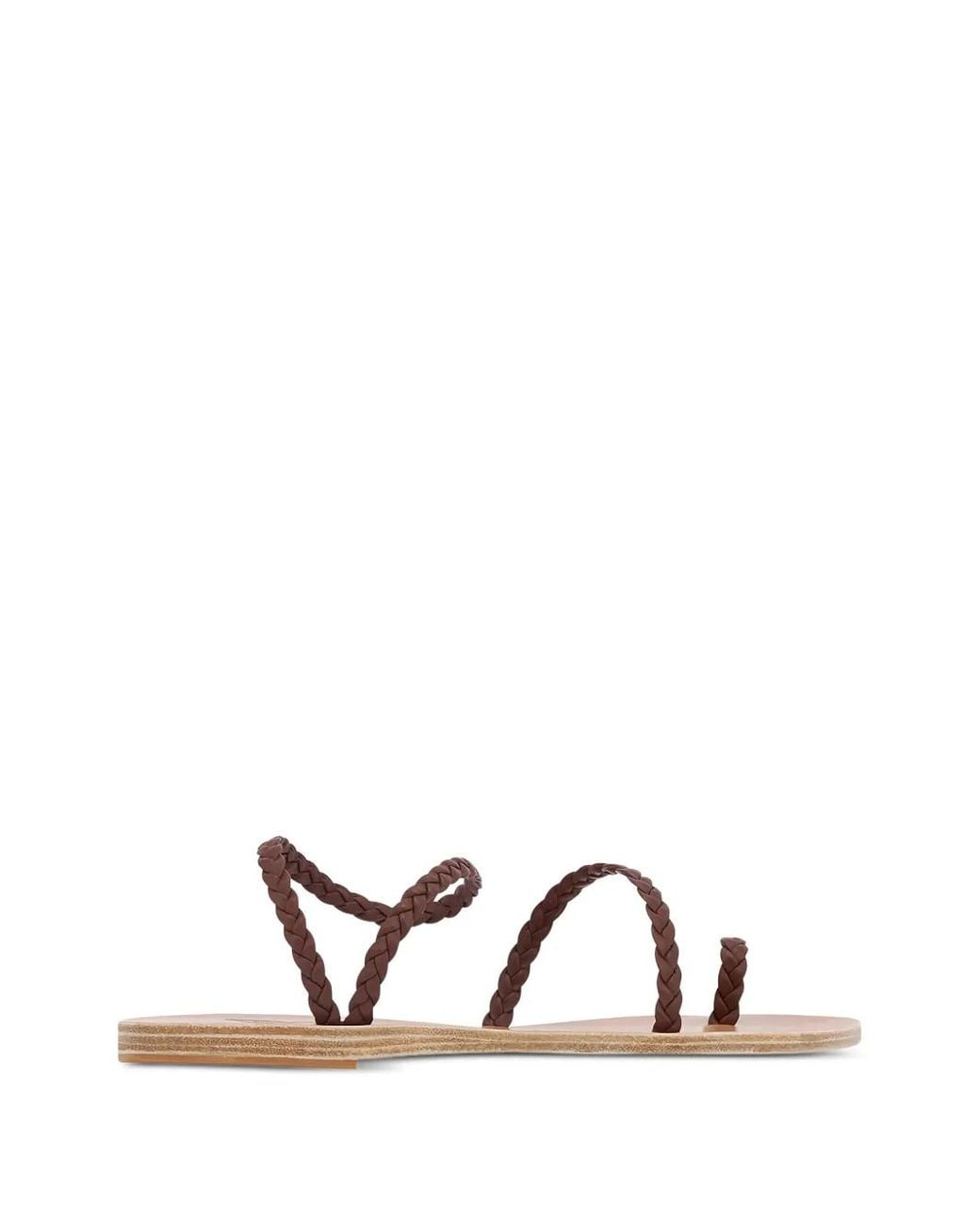 Ancient Greek Sandals White Eleftheria Braided Sandals