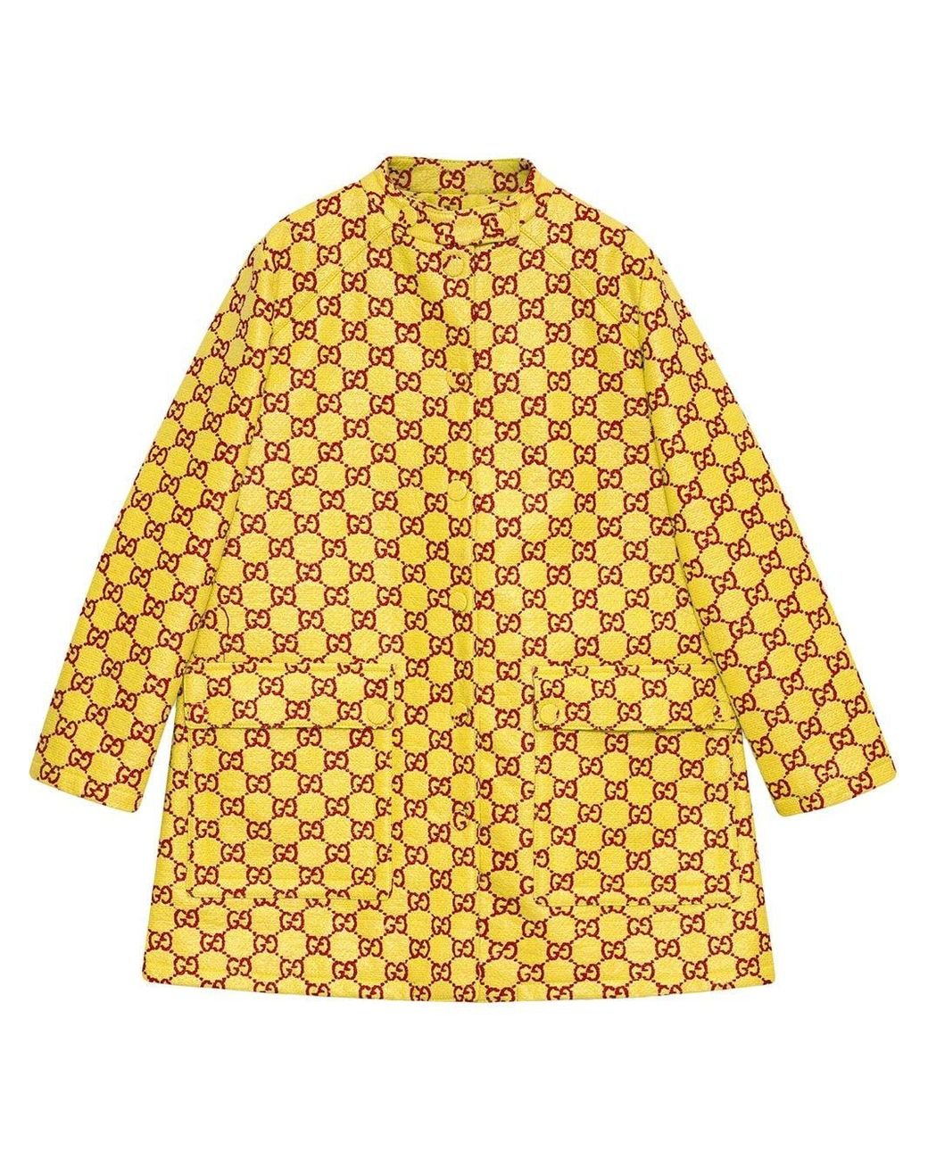 maart Blaze St Gucci GG Supreme Single-breasted Coat in Yellow | Lyst Canada