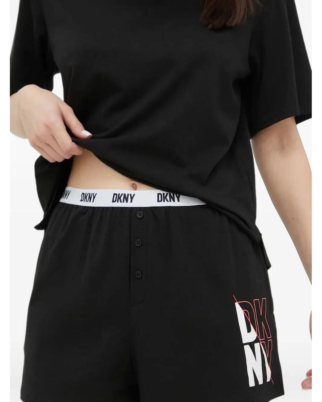 DKNY Black Logo-Print Pyjamas Set