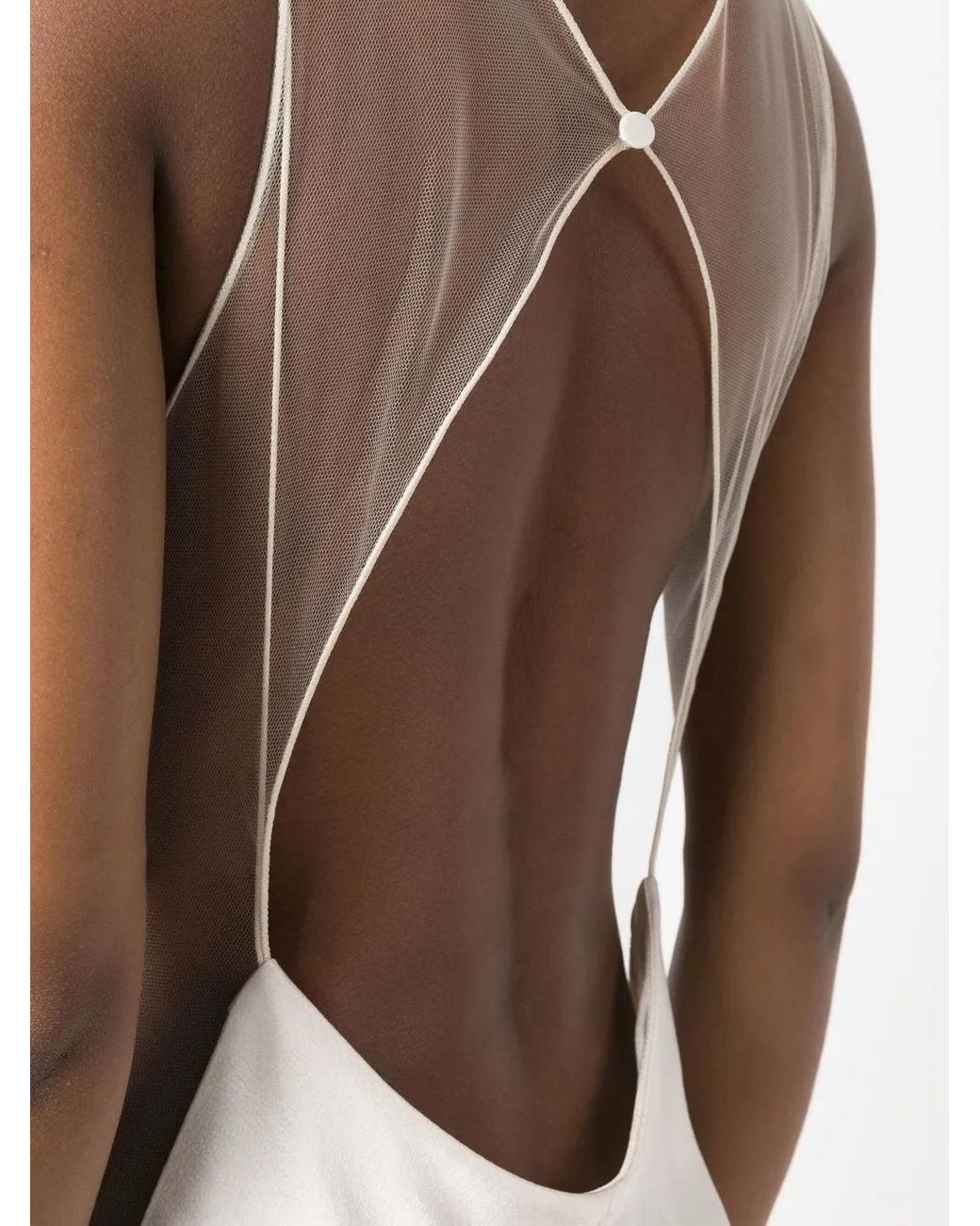 Maison Margiela White Satin Fishtail Gown