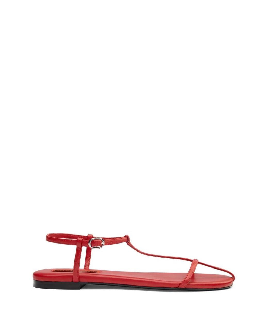 Simon Miller Red Cage Leather Flat Sandals