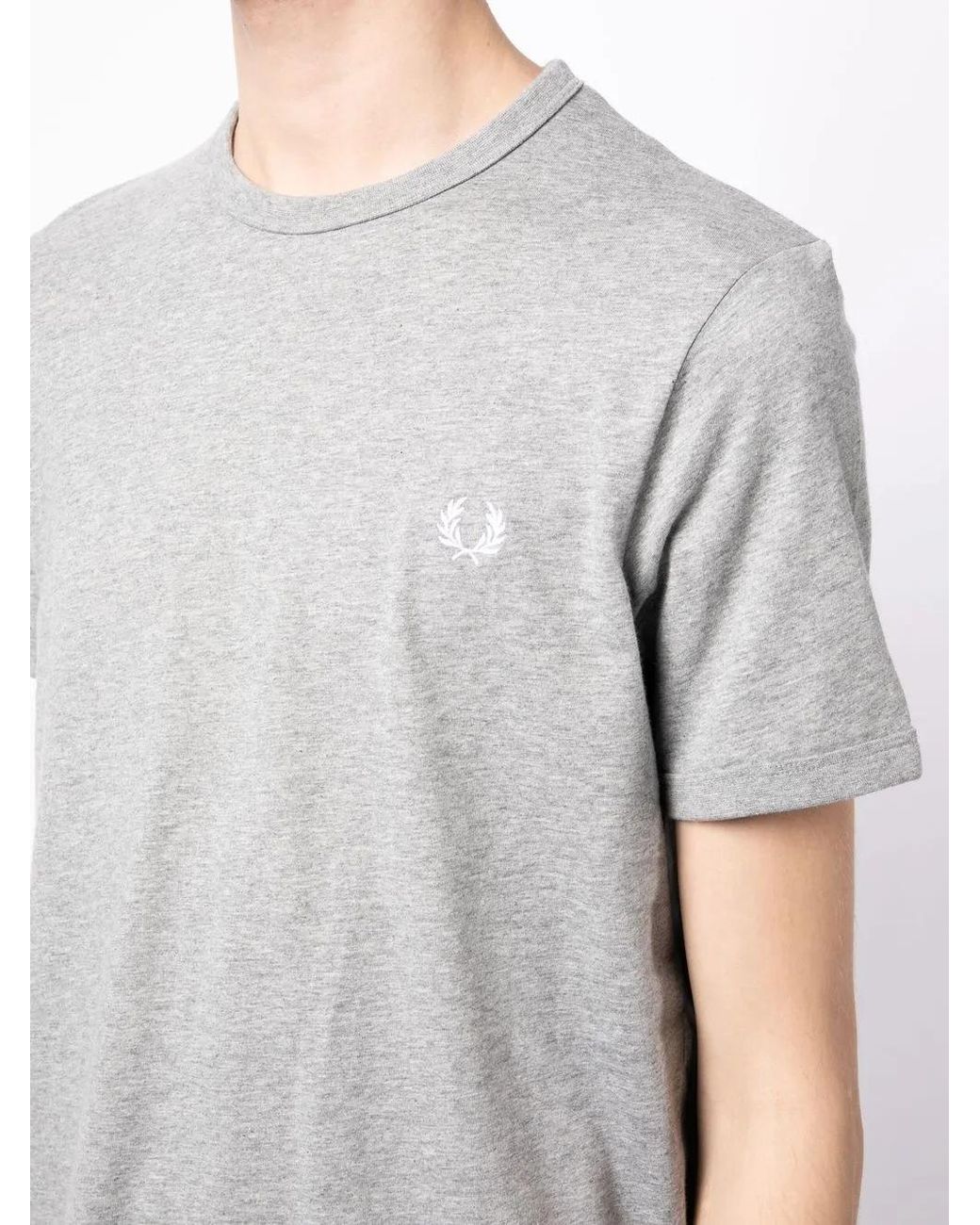 Fred Perry White Ringer Logo-Embroidered T-Shirt for men