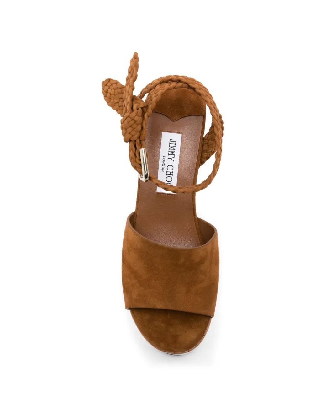 Jimmy Choo Brown Jori 100 Suede Wedge Sandals