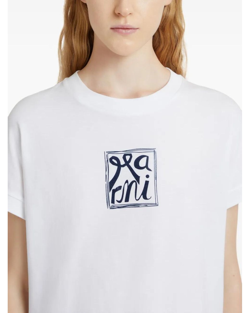 Marni White Logo-Print T-Shirt