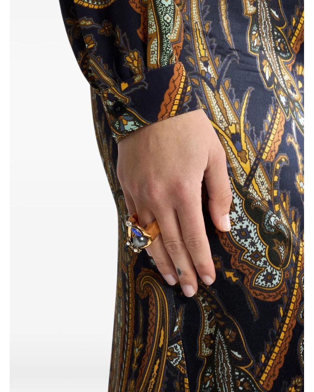 Etro Black Ring With Appliqués