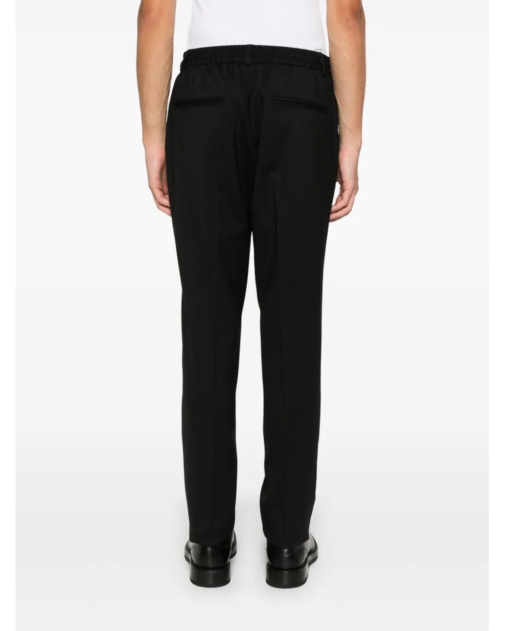 Peserico Black Drawstring-Waist Trousers for men