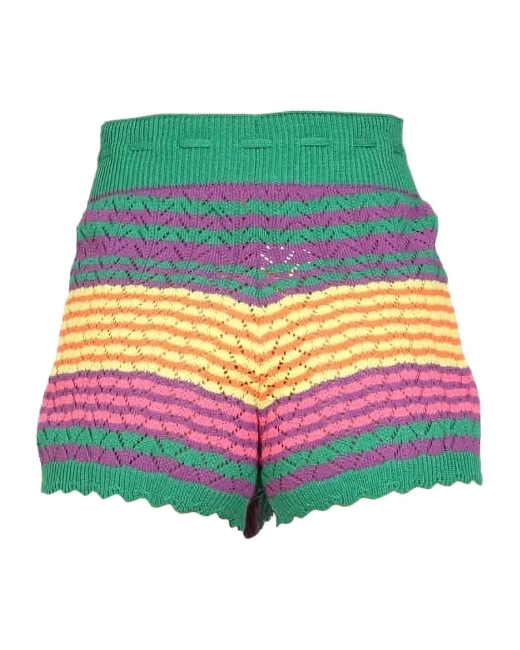 Gallo Green Tassel-Detail Drawstring Shorts