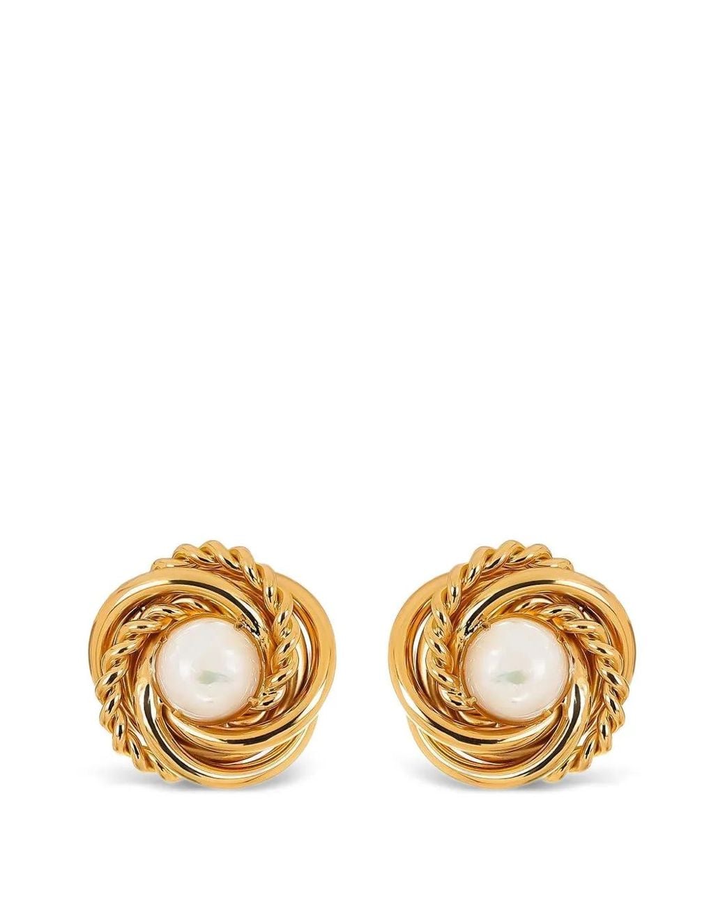 Gas Bijoux Metallic Atika Pearl-Embellished Earrings