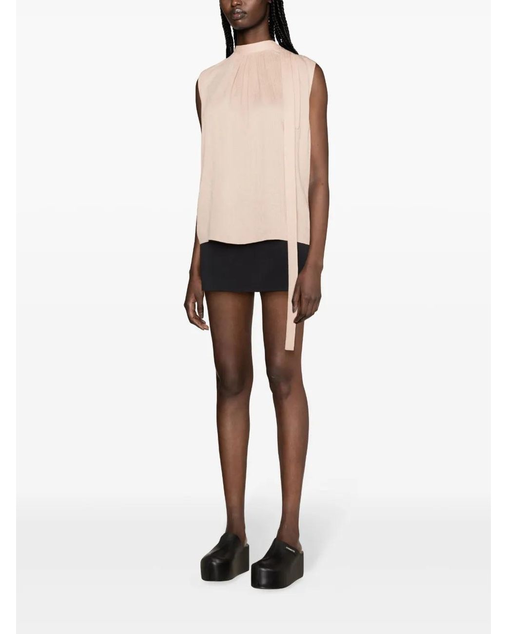 Givenchy Pink Mock-Neck Silk Blouse