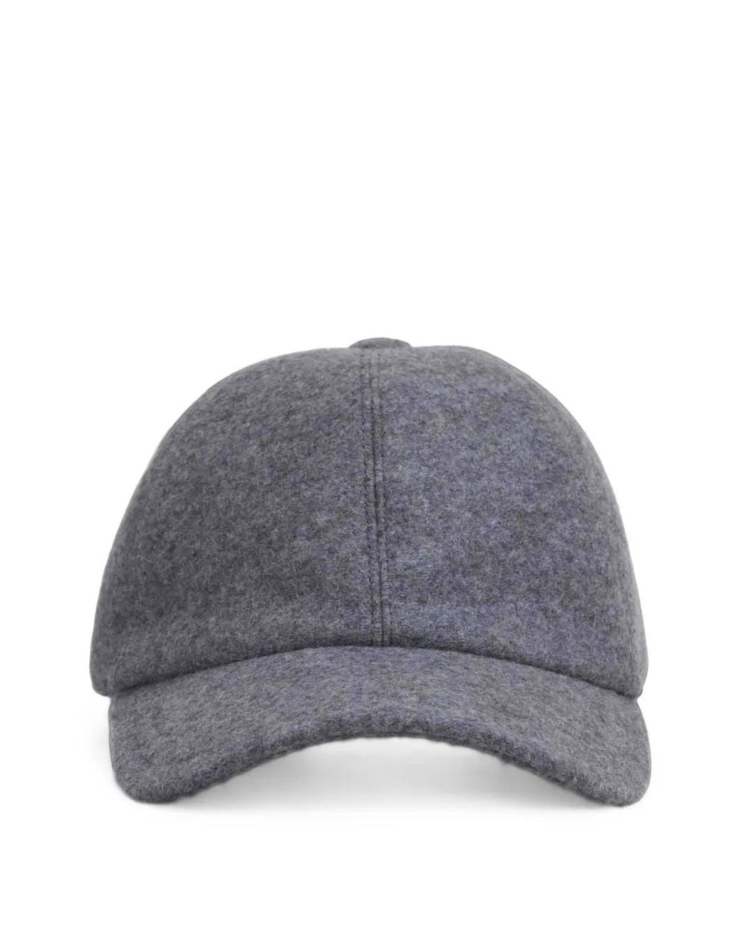 Fedeli Gray Cashmere Baseball Cap for men